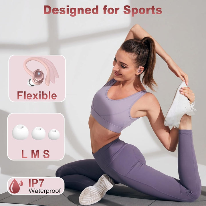 Bluetooth 5.4 Kopfhörer Sport, 2026 Neu 6D Stereo In Ear Kopfhörer Kabellos Bluetooth mit 4 ENC Mic/