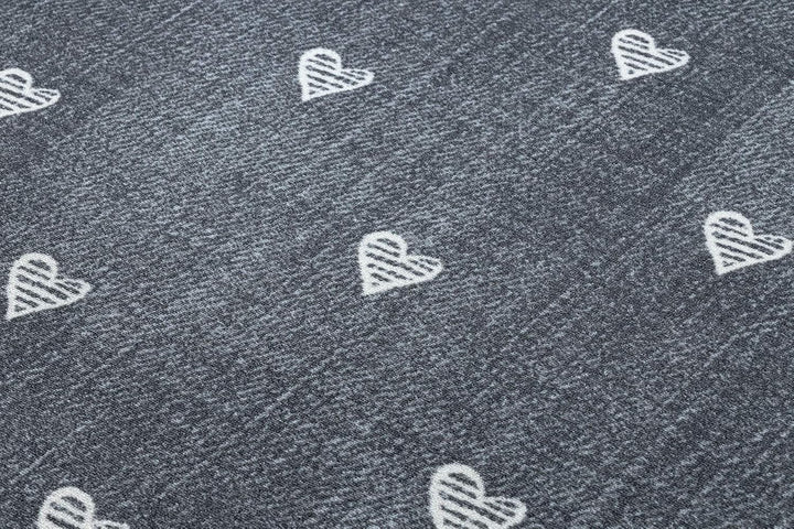 rugsx Teppich für Kinder Hearts Jeans, Vintage Herzen - grau Kreis 133 cm HEARTS grau kreis 133 cm,