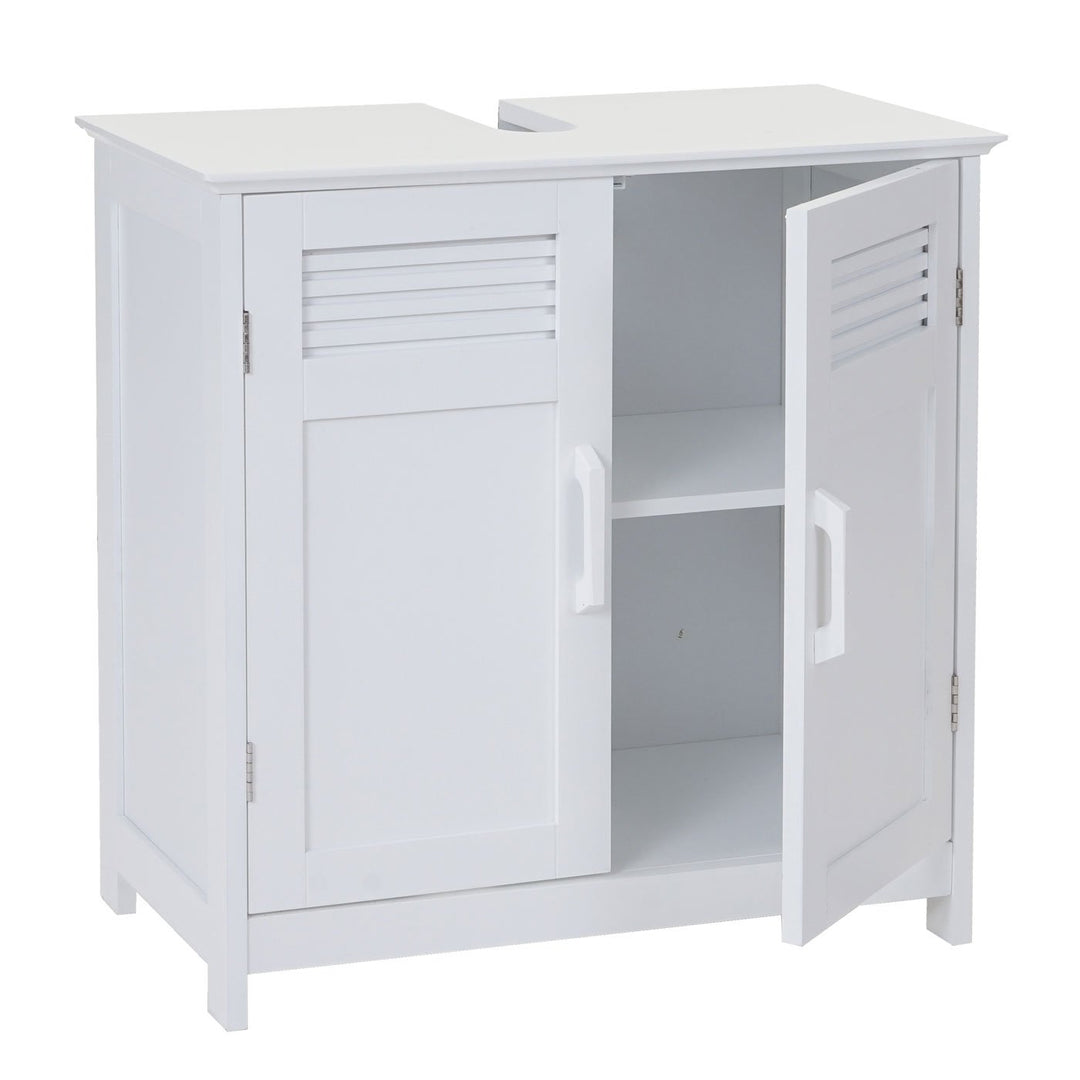 Mendler Waschbeckenunterschrank HWC-A85, Badschrank 60x60x30cm - weiss, Weiss
