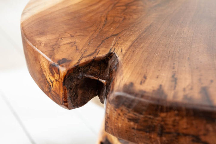 invicta INTERIOR Baumstamm Hocker Root Teak Hocker massives Wurzelholz Sitzhocker Beistelltisch Natu