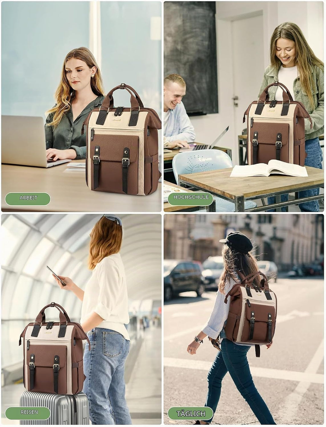 LOVEVOOK Laptop Rucksack Damen, 15,6 Zoll Schulrucksack Mädchen Teenager mit Datenkabel-Beutel, Wass