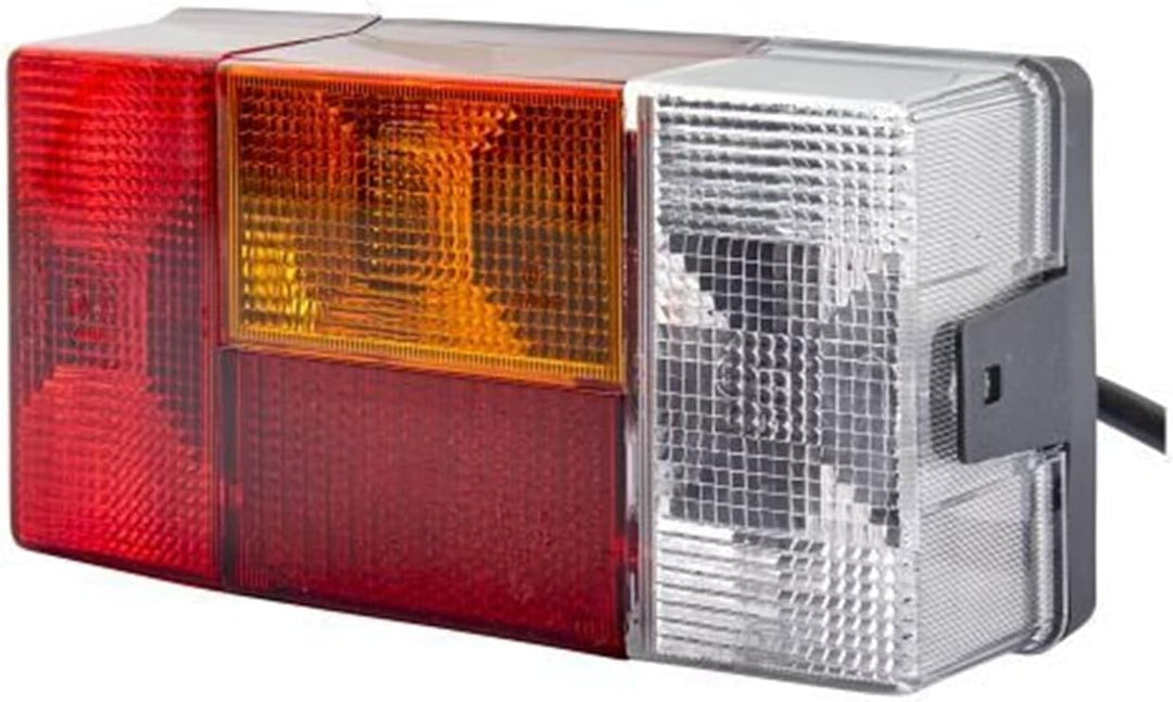 HELLA - Heckleuchte - Glühlampe - 24V - Anbau - Lichtscheibenfarbe: rot/gelb - Kabel: 1000mm - Steck