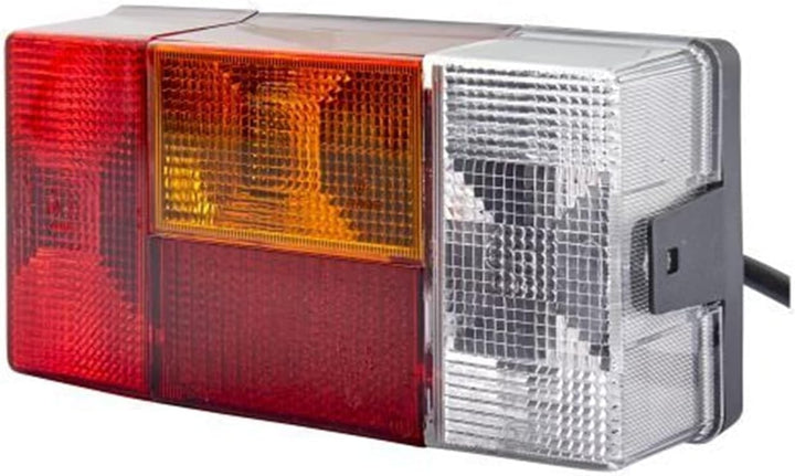HELLA - Heckleuchte - Glühlampe - 24V - Anbau - Lichtscheibenfarbe: rot/gelb - Kabel: 1000mm - Steck