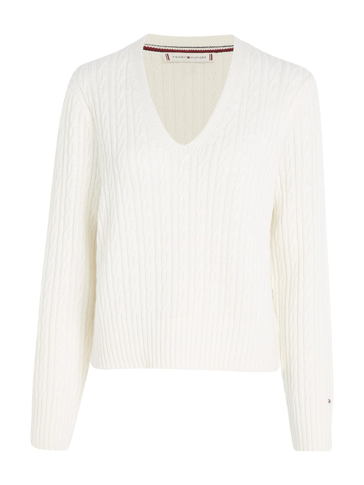 Tommy Hilfiger Damen Pullover, L Wei&amp;
