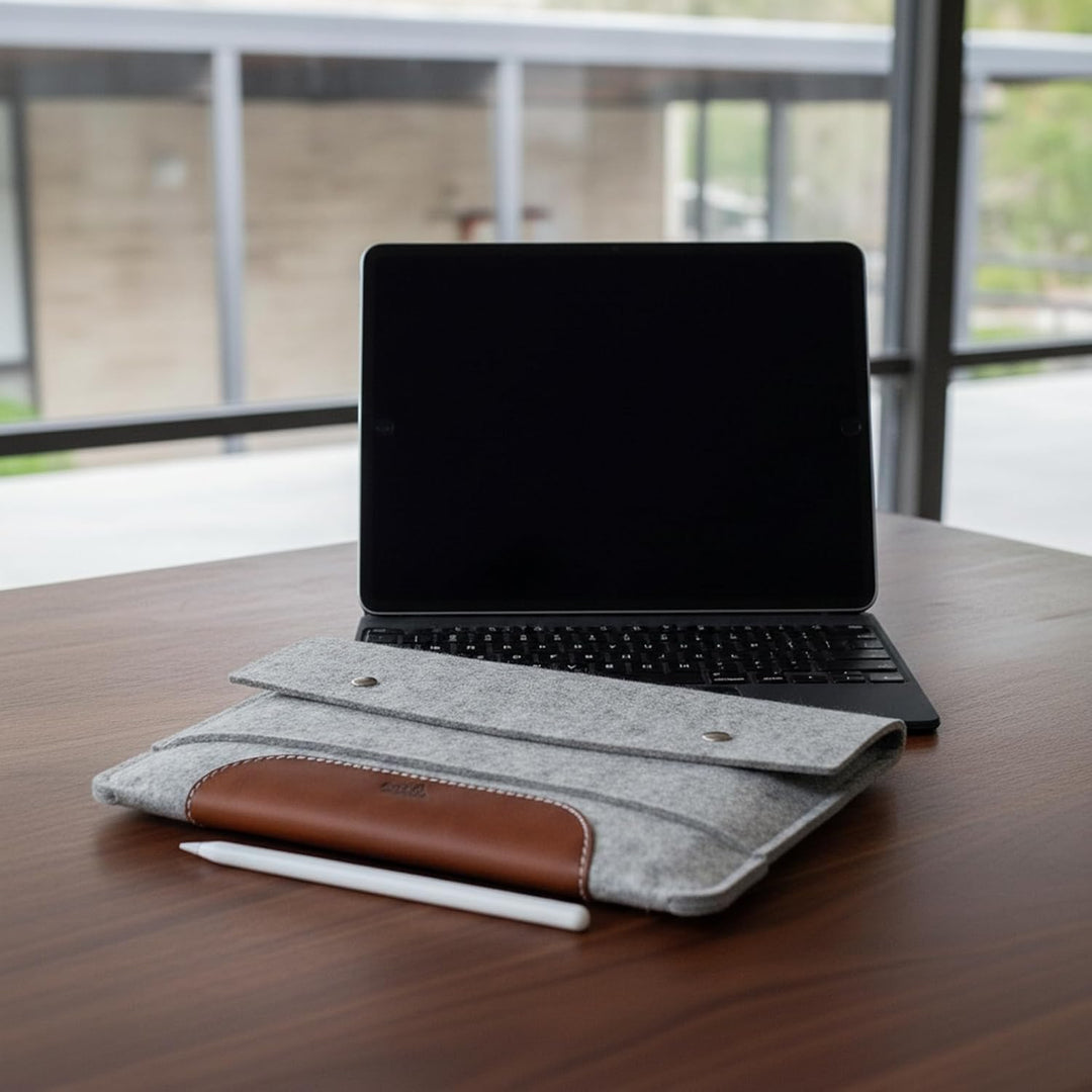 Pack & Smooch Für iPad Pro 12.9" + Magic Keyboard Hülle Sleeve Case 100% Wollfilz Pflanzlich Gegerbt