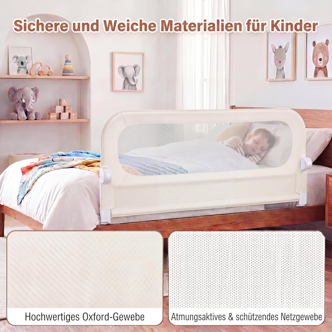 RELAX4LIFE Bettgitter Rausfallschutz, 120 x 60 cm, zusammenklappbares Bettschutzgitter, Kinderbettgi