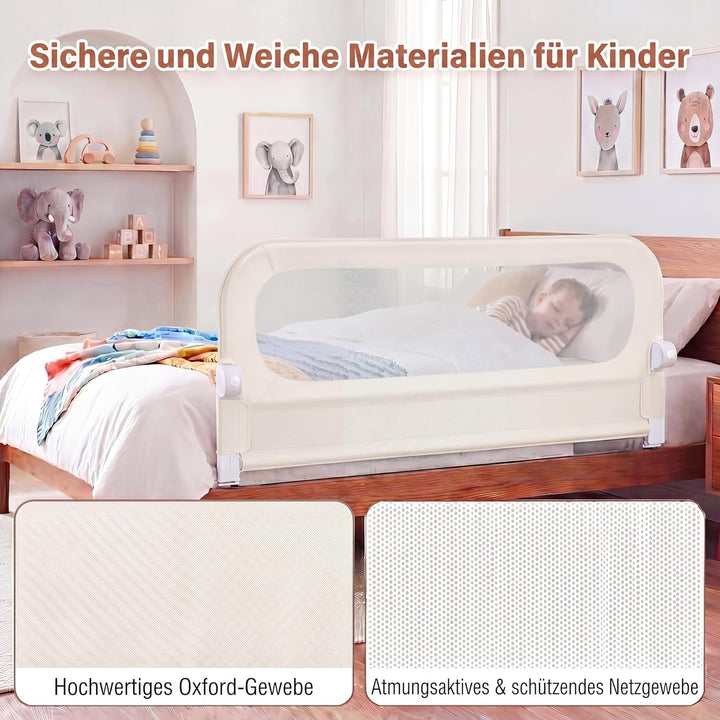 RELAX4LIFE Bettgitter Rausfallschutz, 120 x 60 cm, zusammenklappbares Bettschutzgitter, Kinderbettgi
