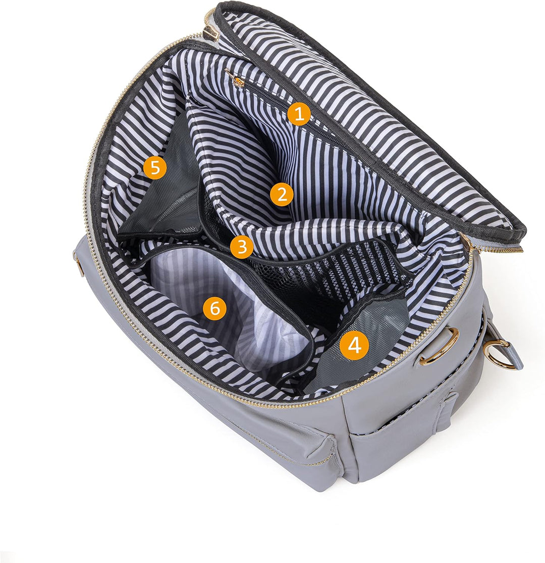 Minsong Diaper Bag Backpack, Fashion Leather Mommy Backpacks, Travel Baby Diaper Bags with in Bag Or