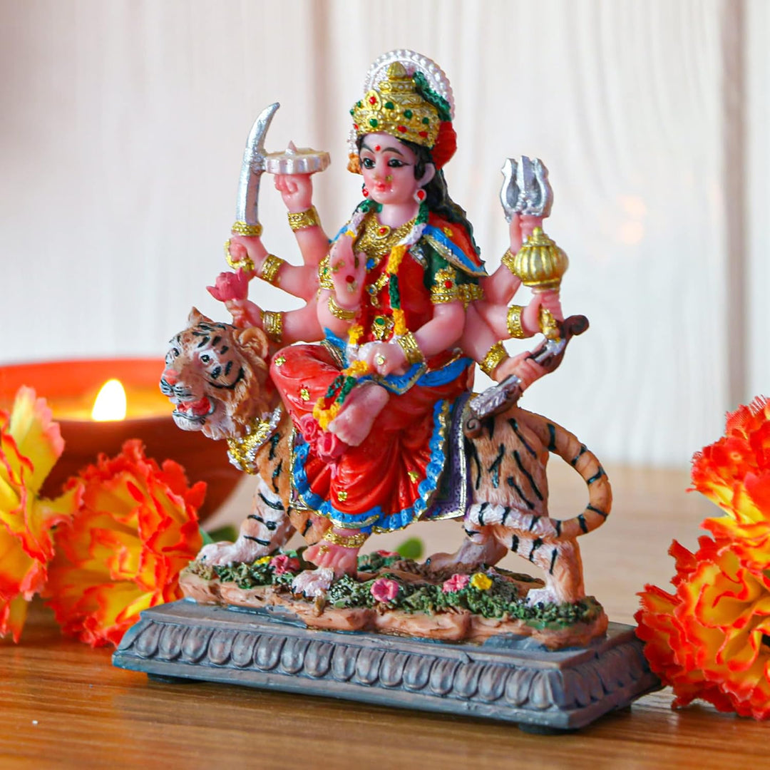 Kleine Maa Durga MATA Statue – 10,4 cm H Durga Skulptur Indien Gott Hindu-Göttin Murti Hindu Pooja A