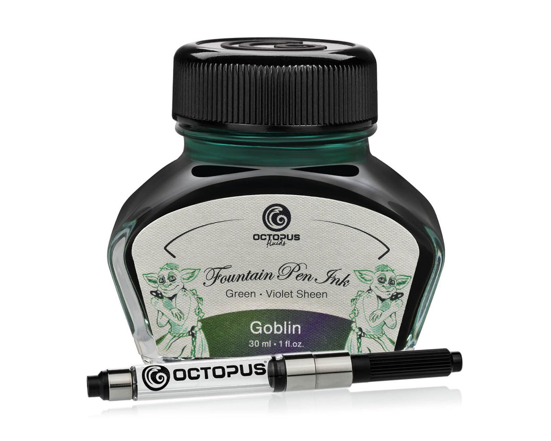 Octopus Fluids Füllhaltertinte Sheen mit Konverter, Goblin, Grün, 30 ml Goblin 30 ml, Goblin 30 ml
