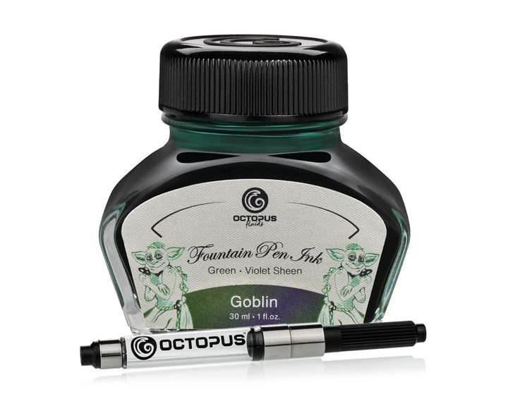 Octopus Fluids Füllhaltertinte Sheen mit Konverter, Goblin, Grün, 30 ml Goblin 30 ml, Goblin 30 ml