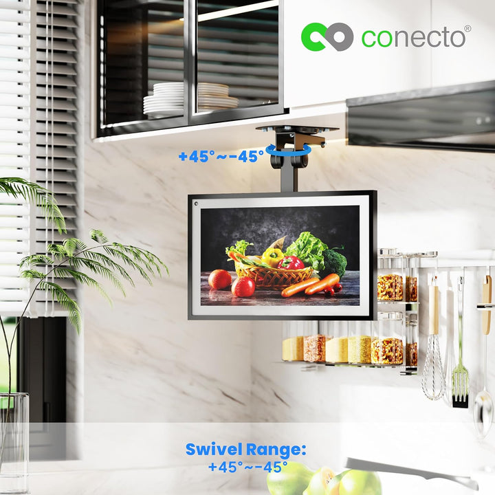 Conecto Deckenhalterung für Fernseher, geeignet für 13-27 Zoll, klappbar, höhenverstellbar, schwenkb