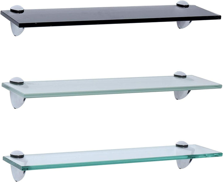 Rapid Teck Glas Wandregal Klarglas transparent 60cm x 20cm - Glasregal mit 8mm ESG Sicherheitsglas -