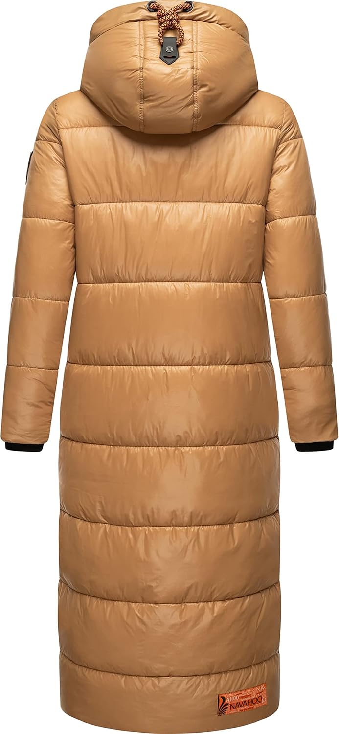 Navahoo Damen warmer Winter Steppmantel mit Kapuze Schmuseengel XS-XXL XL Camel, XL Camel