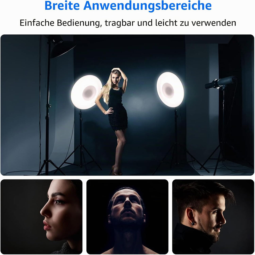 NEEWER 16"/41cm Aluminium Standard Reflektor Beauty Dish mit weissem Diffusor Socke kompatibel mit B