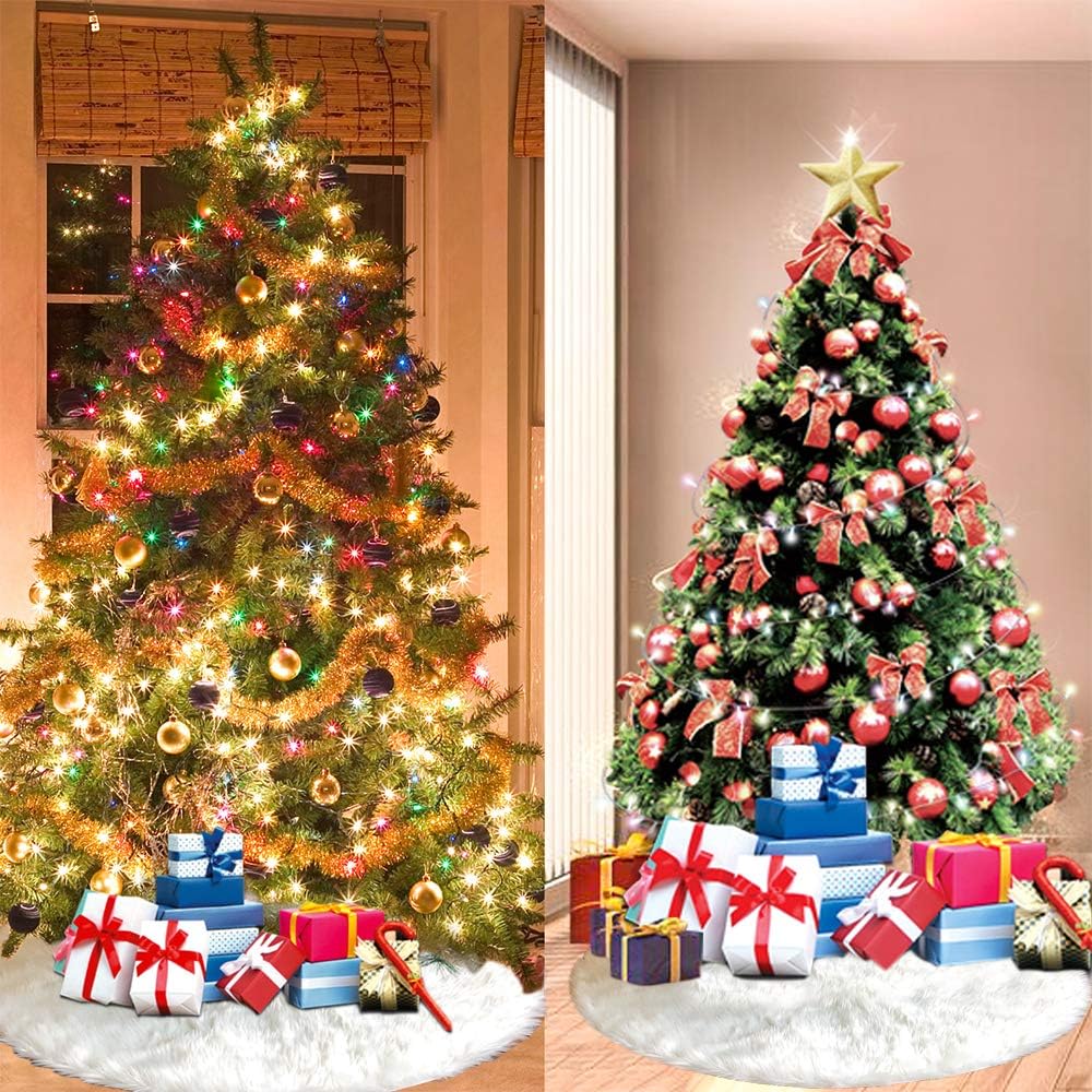 78cm Weihnachtsbaum Röcke Weiss Plüsch Weihnachtsbaum Rock Gross Weisser Rund Weihnachtsbaumdecke Fe