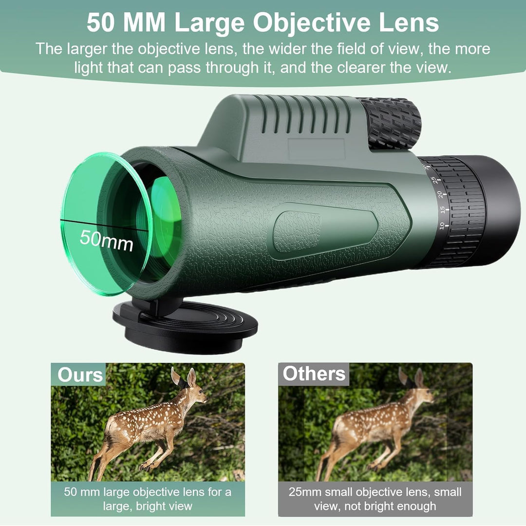 Monocular, 10-30x50 Monocular Telescope, für Erwachsene und Kinder, FMC BAK4 Prisma, Monokular klein