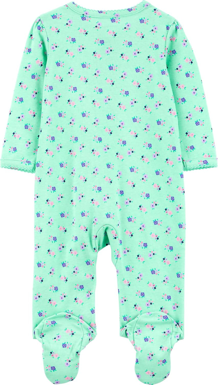 Simple Joys by Carter's Baby-Mädchen Sleepers (3er Pack) 0 Monate Marineblau Punkte/Minzgrün Floral/