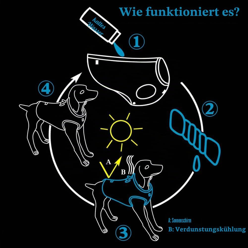 Truelove kühlweste für Hunde Hund Kühlweste Geschirr Kühler Jacke mit Verstellbare Reissverschluss f