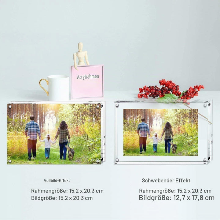 Boxalls Bilderrahmen 15 x 20 cm(6 x 8 inch), Acryl Magnetischer Fotorahmen, Doppelseitiges Rahmenlos