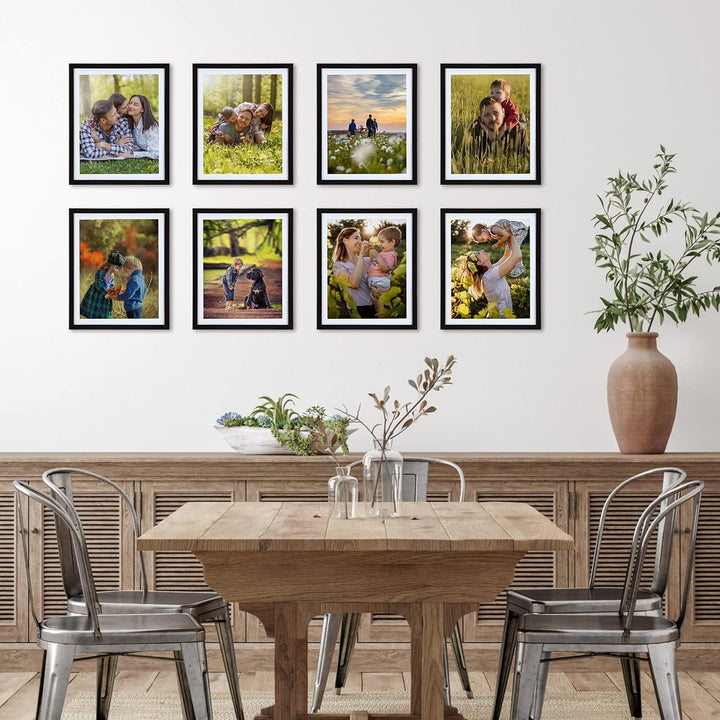 Giftgarden 10 Stück Bilderrahmen 20x25 cm mit Passepartout, Schwarz Fotorahmen Collage Set für 23x28