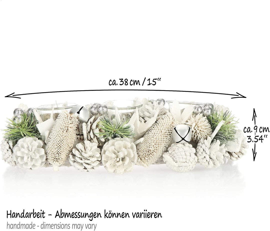 com-four® Teelichthalter - dekorativer Kerzenständer für Weihnachten und Herbst - Kerzenhalter mit n