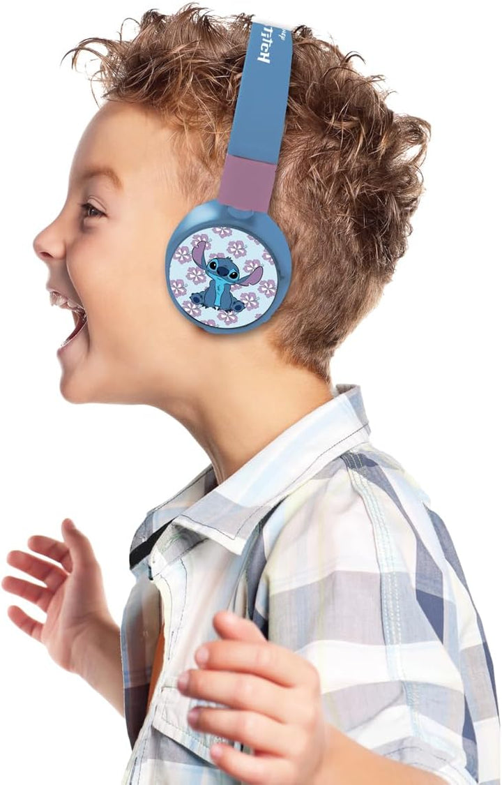 Lexibook - Disney Stitch - 2-in-1 Bluetooth- und kabelgebundene Kopfhörer mit Mikrofon und Steuerung