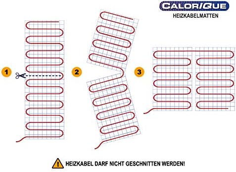 CALORIQUE Elektrische Heizkabelmatte – 5,0 m² – Sparsame Elektrische Fussbodenheizung 200 W/m² – TWI