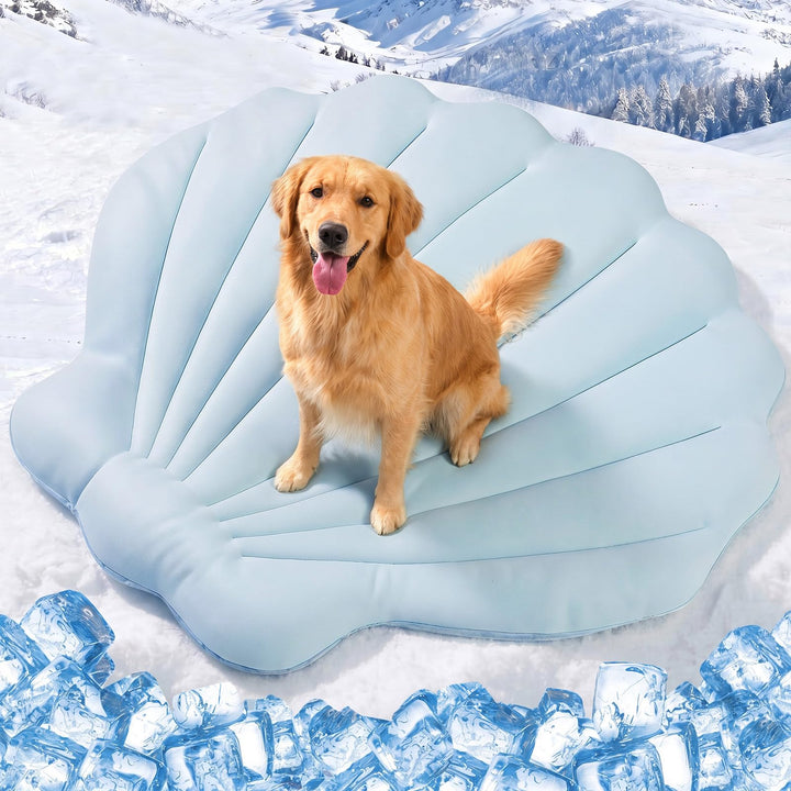Kühlmatte für Hunde 120 × 120 cm Gross, Q-Max>0,5 Selbstkühlende Hundematte, Wendbare Kühl- und Wärm