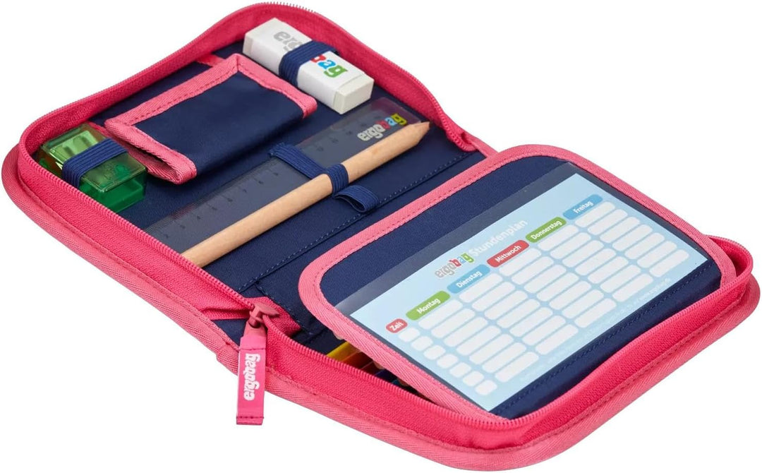 ergobag Federmäppchen Set 22-teilig, Lyra Buntstifte, Stundenplan-Fach, Kleingeld Fach, Lineal Stern