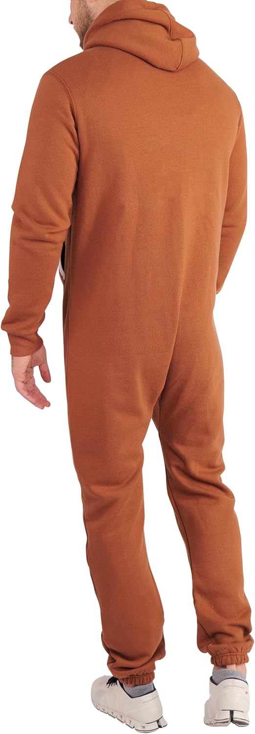 Gennadi Hoppe Herren Jumpsuit Onesie Jogger Einteiler Overall Slim Fit M Hellbraun (Camel), M Hellbr
