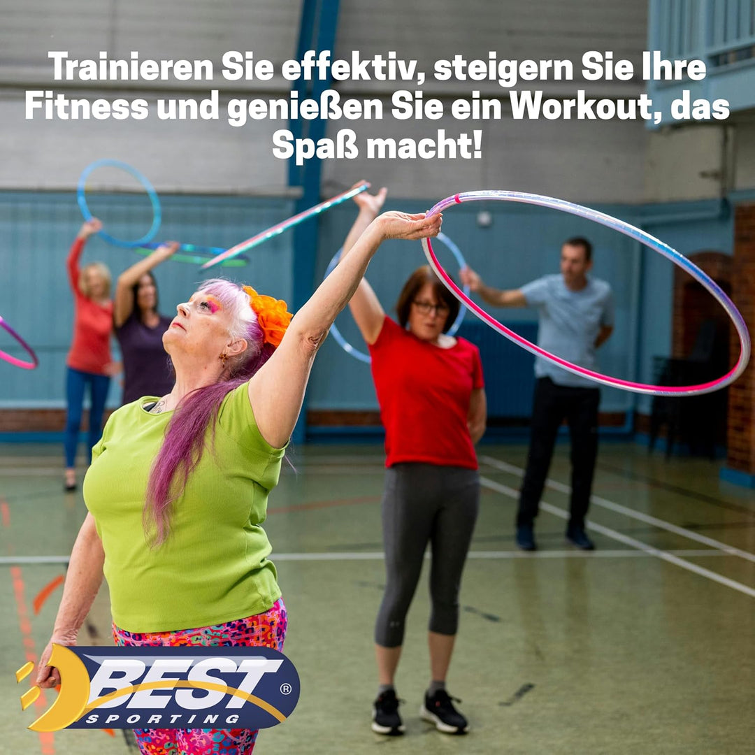 BEST SPORTING Kinder Hula Hoop Reifen – Ø 80 cm, leicht & stabil – 8-teilig zusammensteckbar – ideal