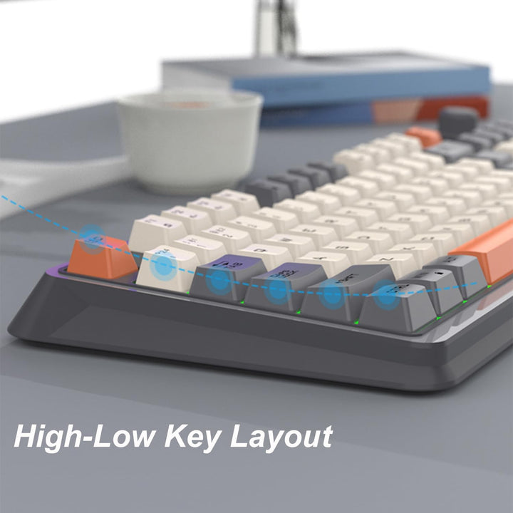 Lancoon Wiederaufladbare Tastatur und Maus Set Kabellos mit Verstellbarer Halterung 2.4G Lautstärker