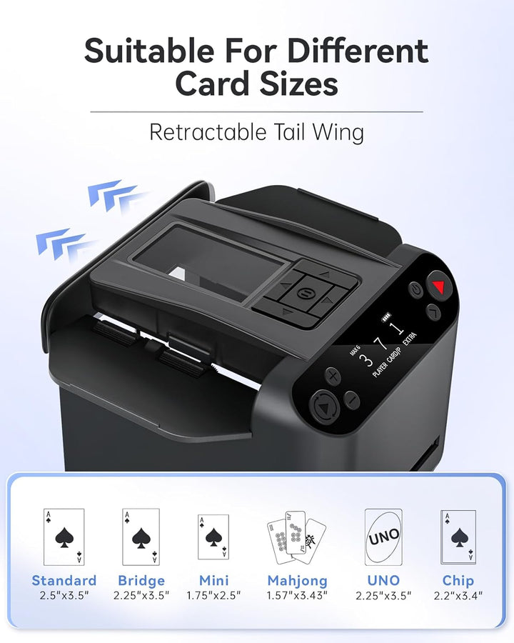 Automatischer Kartenmischer und Dealer 2-in-1, 2 Deck 360° Rotierende Dealing-Maschine für 12 Spiele