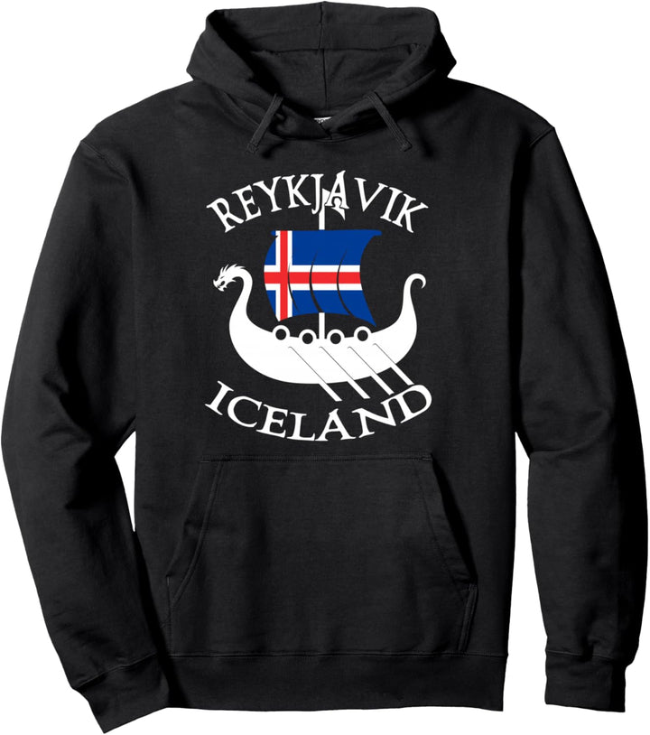 Reykjavík Viking Boat Iceland Pullover Hoodie