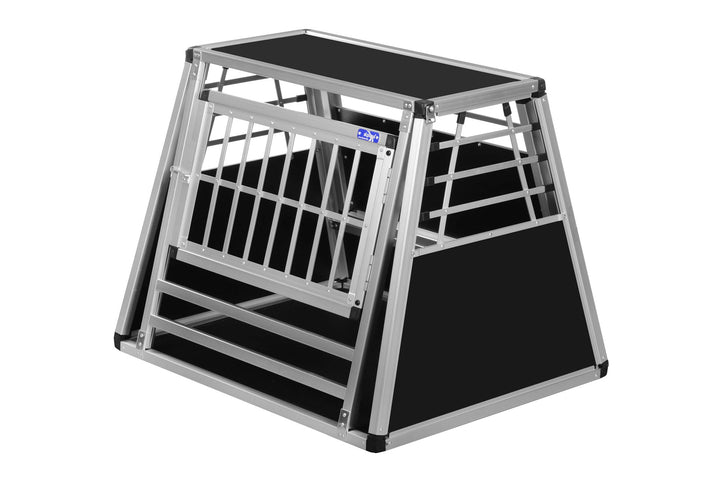 ALPUNA Transportbox N36 – Aluminium Hundebox 70×86×68 cm – Auto Hundebox mit Notausstieg, sicherer H