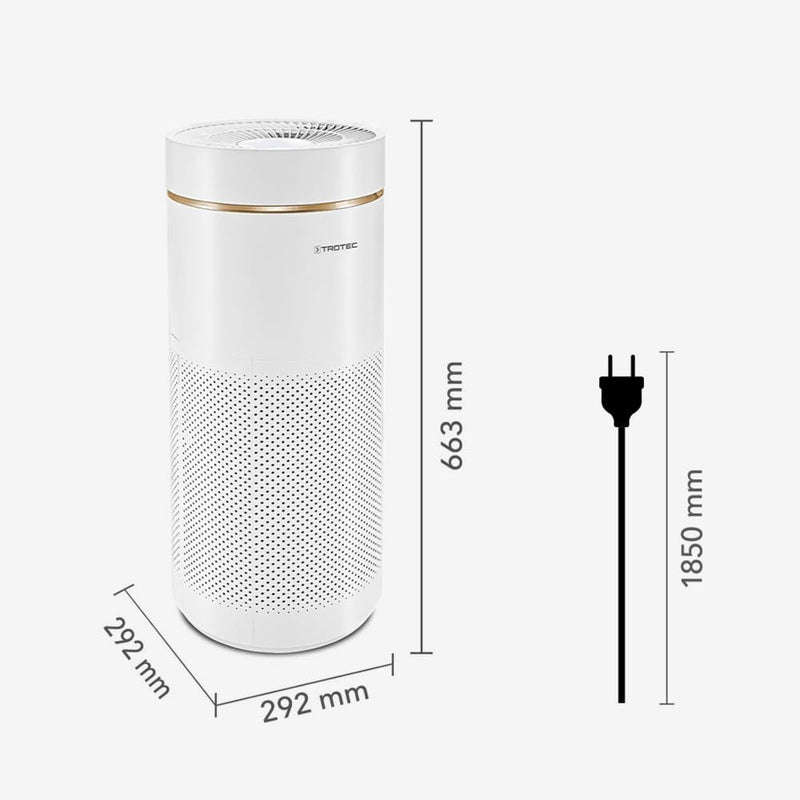 TROTEC AirgoClean 170+ Luftreiniger – HEPA Filter für Allergiker – Räume bis 42 m² /105 m³, Luftfilt