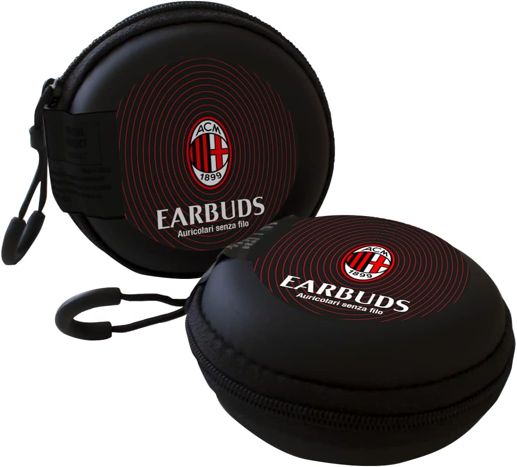 AC Milan TECHMADE Kopfhörer Kabellos In Ear, Kopfhörer mit Ladebox Rot/Schwarz