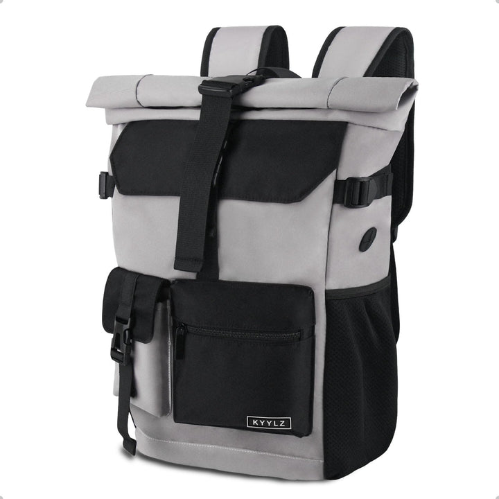 Rucksack Damen,Rolltop Rucksack Herren,28L Gross Schulrucksack Rucksack Wasserdicht mit Laptopfach 1