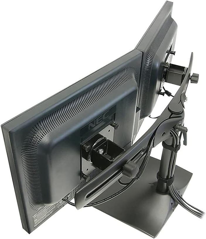 Ergotron DS100 Standfuss für 2x 61 cm (24 Zoll) Monitor, Schwarz 2 Monitore horizontal, 2 Monitore h