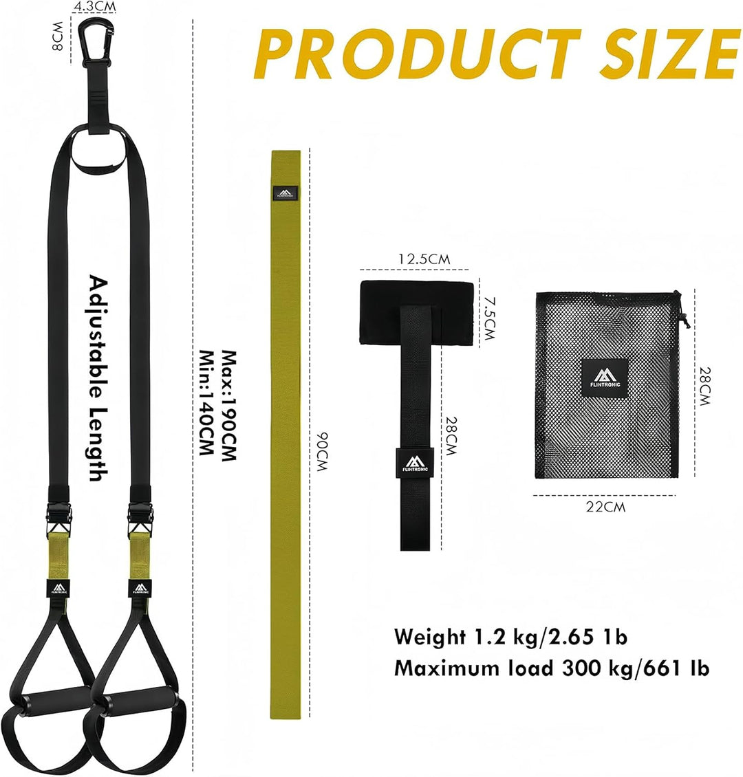 Flintronic Schlingentrainer, Sling Trainer Set für EIN Ganzkörpertraining, Schlingentrainer für Zuha