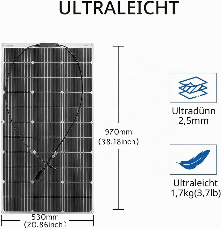 100W Flexible Solar Panel Monokristallines Solarmodul Solarpanels sind geeignet für utdoor Ladegerä