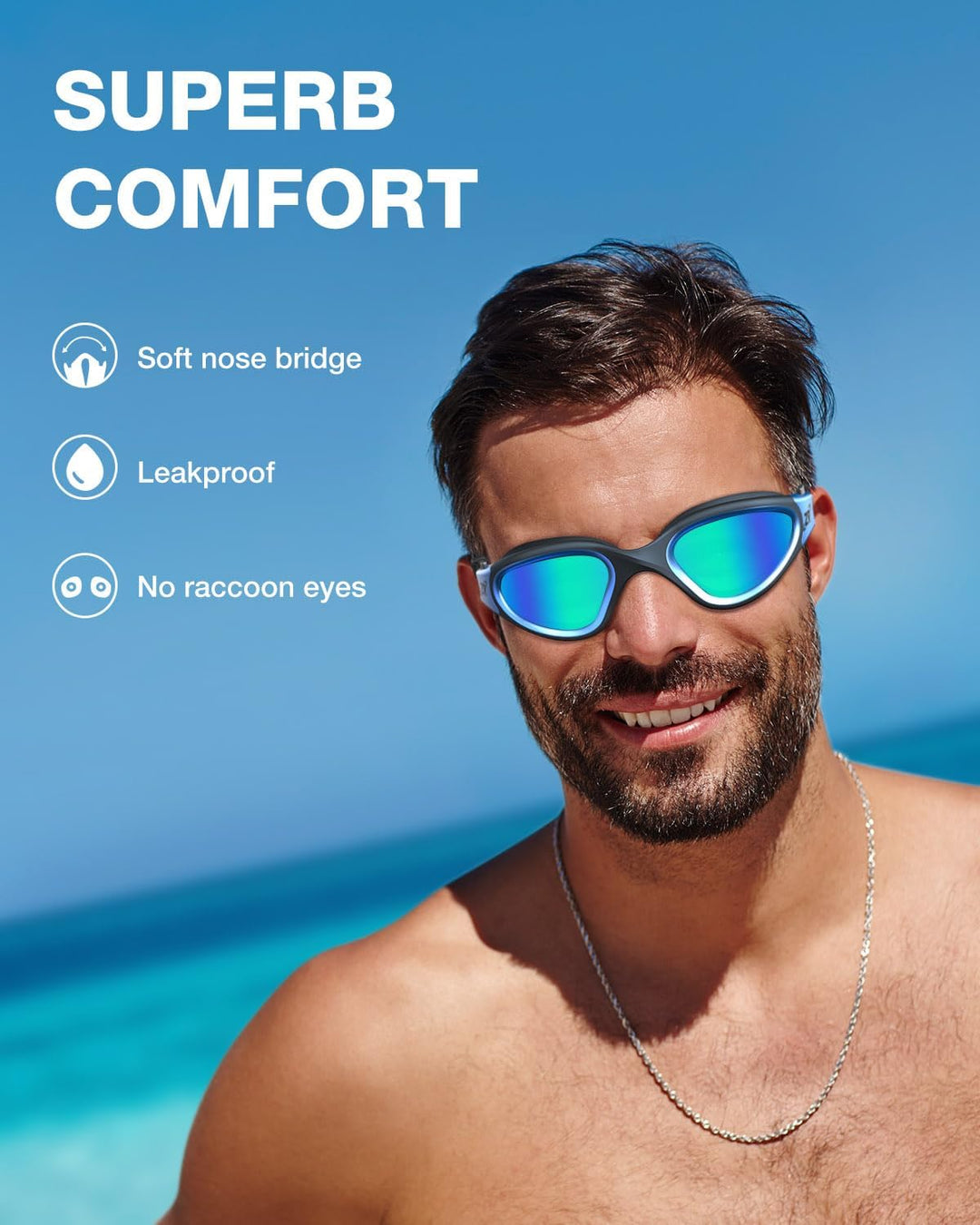 ZIONOR G1 - Polarisierte Schwimmbrille für Unisex und Erwachsene und Damen, beschlagfrei, 100% UV-Sc