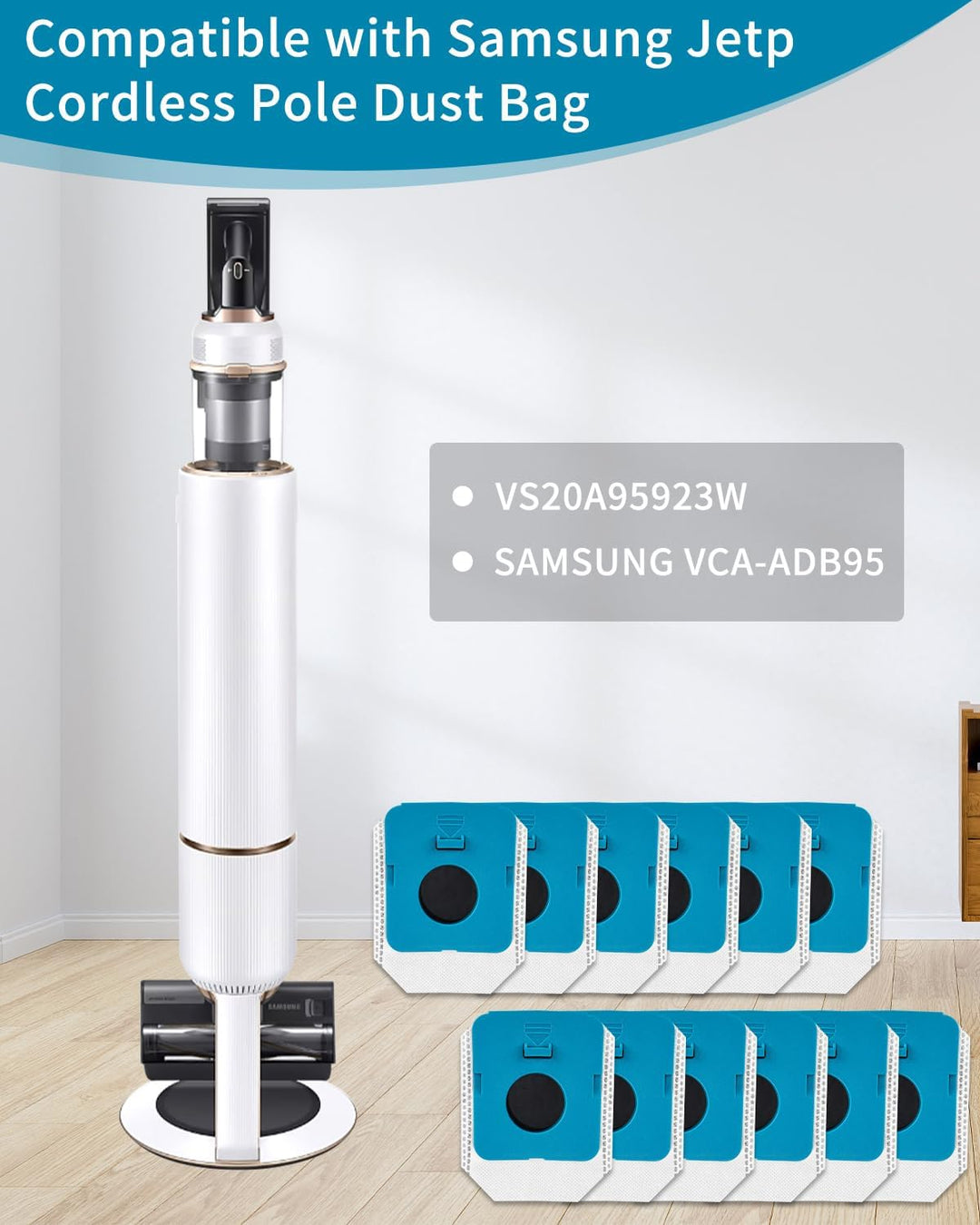 12 Stück Staubbeutel für Samsung VCA-ADB952 Bespoke Jet Reinigungsstation Ersatzbeutel