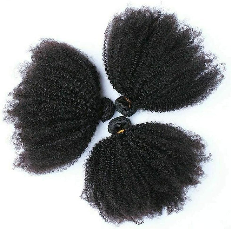 Afro kinky Curly Human Hair 3 Bundles Brasilianisches Afro-Echthaar, gewellt, 3 Bündel, gelockt, Ech