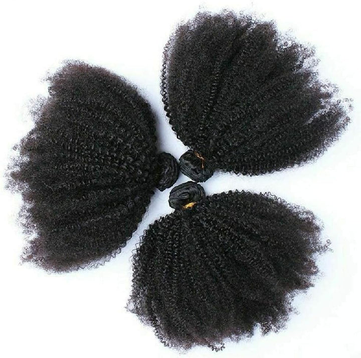 Afro kinky Curly Human Hair 3 Bundles Brasilianisches Afro-Echthaar, gewellt, 3 Bündel, gelockt, Ech