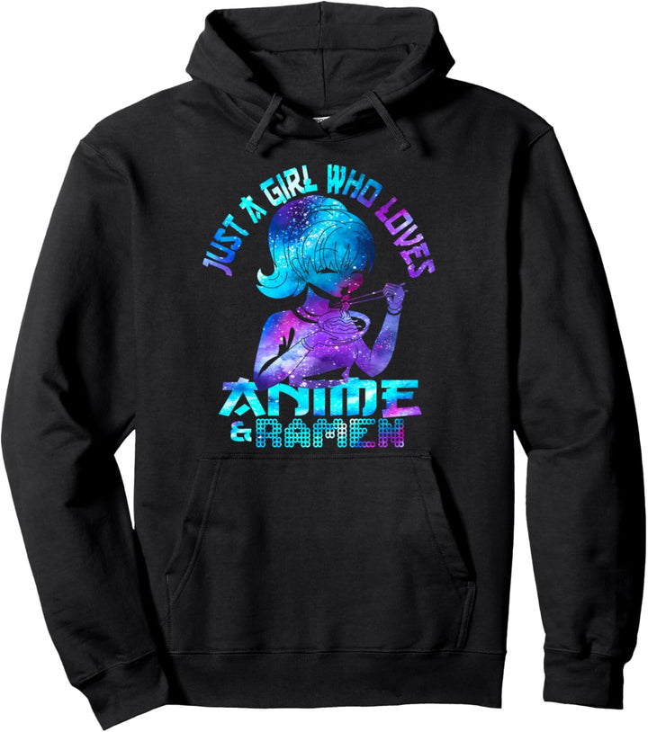 Nur ein Mädchen, das Anime und Ramen liebt Pullover Hoodie