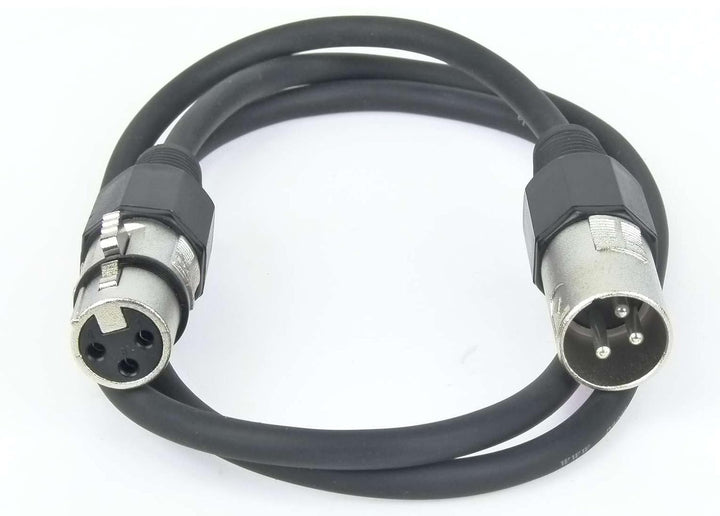 Paccs 4 Stück 1 m Mikrofonkabel Schwarz XLR Stecker male auf XLR Buchse female - Symmetrisch Audio K