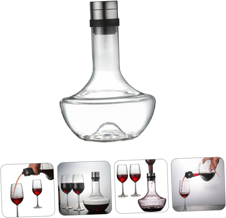 Zerodeko Glas-weinkaraffe Transparent Dekantierer für Wein Haushaltskaraffe aus Robustem Glas für Ro