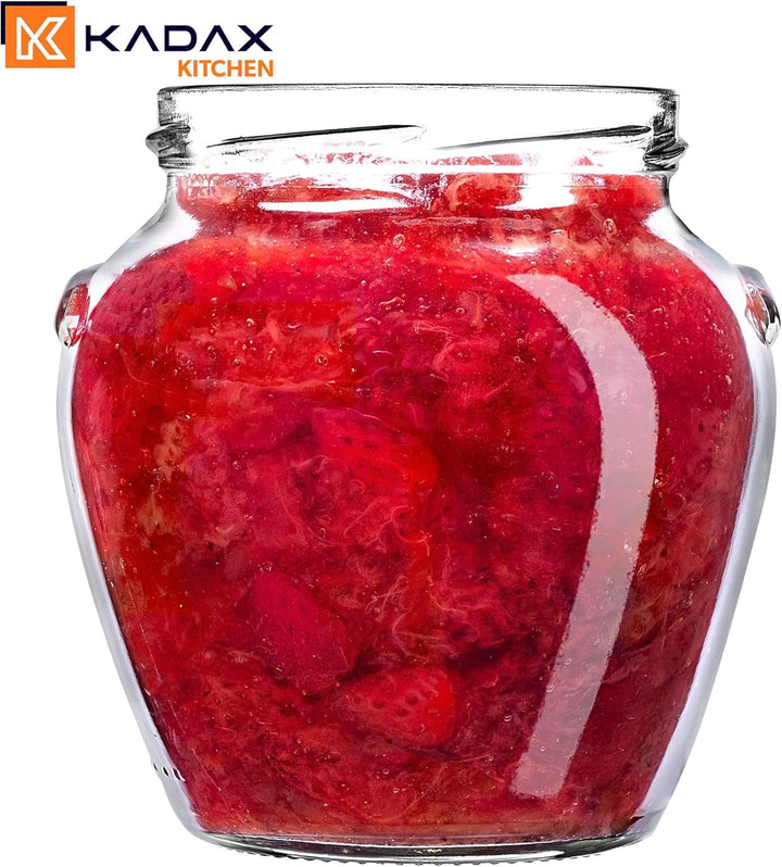 KADAX 24er Set Einmachgläser 510ml TO82, Sturzgläser Mason Jar mit Schraubdeckel, Luftdichte Twist-o